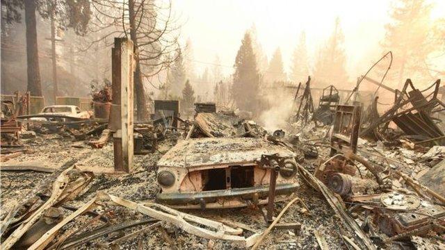 مفقود شدن بیش از 600 نفر در آتش سوزی مرگبار کالیفرنیا