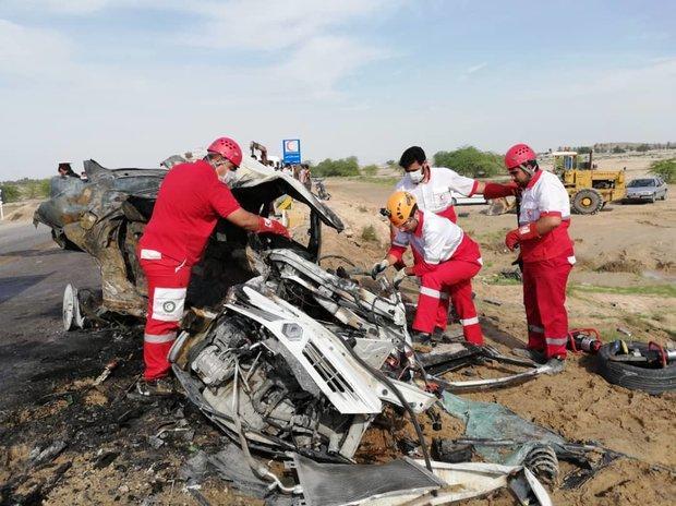 سه کشته و دو مصدوم بر اثر تصادف دو خودرو در محور بوشهر - دلوار