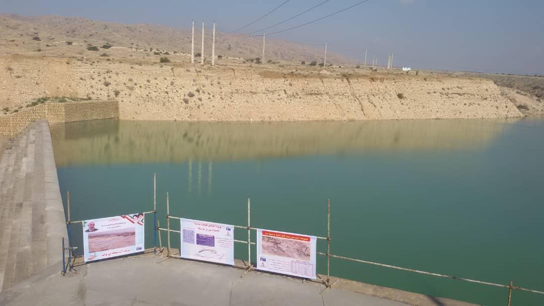 سد سنا در شهرستان دشتی یک روز پس از افتتاح طرح سر ریز آن، آبگیری شد