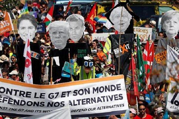 اعتراضات گسترده مردمی در فرانسه علیه نشست جی 7