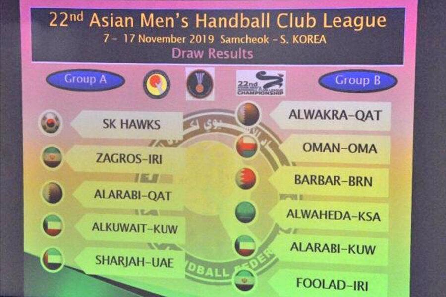 جام باشگاه های هندبال آسیا قرعه کشی شد