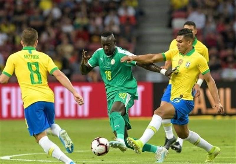 تیم ملی فوتبال برزیل در دیداری محبت آمیز مقابل سنگال متوقف شد