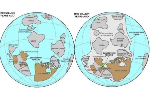 1.7 میلیارد سال قبل آمریکای شمالی به استرالیا چسبیده بود