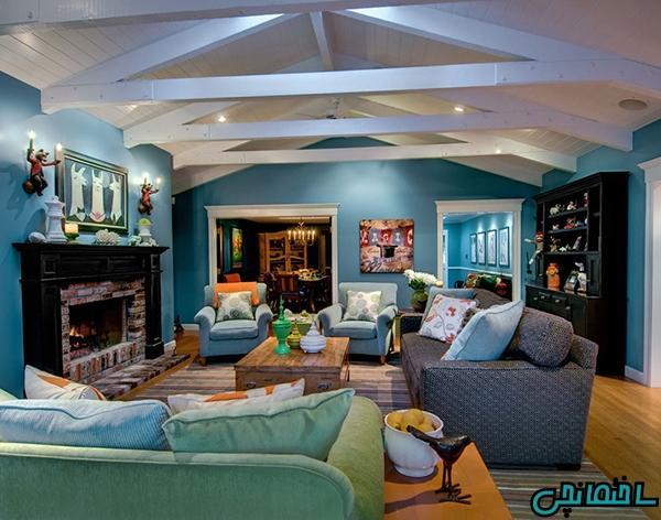 ایده های طراحی دکوراسیون داخلی با استفاده از رنگ سبزآبی