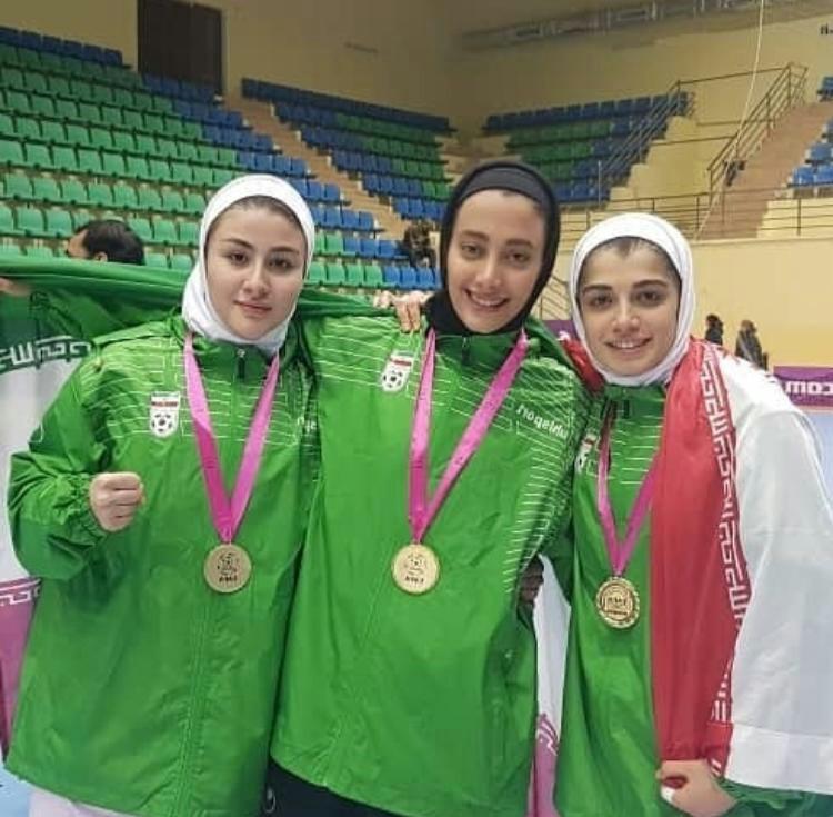 عنوان قهرمانی دختران ایرانی با دروازبان فارسی در جام کافا
