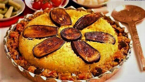 طرز تهیه بادمجون پلوی قزوینی
