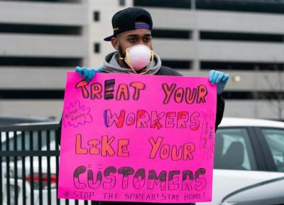 کارگران در آمریکا همزمان با بحران کرونا اعتصاب کردند