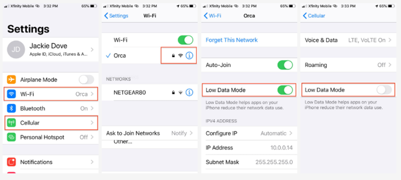 ترفند مخفی کاهش مصرف دیتا و وای فای در iOS 13
