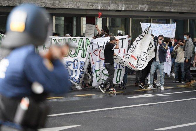 مقابله پلیس سوئیس با تحصن معترضان به تغییرات آب وهوایی