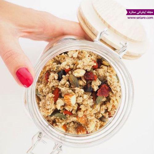 گرانولا چیست + طرز تهیه گرانولا کره بادام زمینی