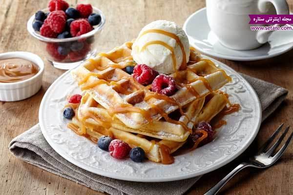 طرز تهیه وافل گندم با استفاده از وافل ساز