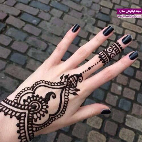 آموزش طرح حنا ساده روی دست