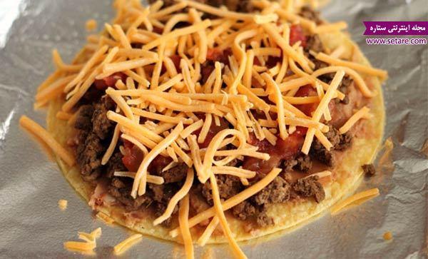 طرز تهیه پیتزا مکزیکی تند با نان تورتیلا