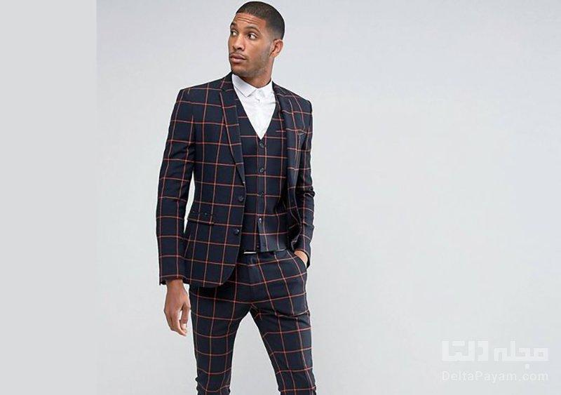 روش های ست کردن کت و شلوار طرح دار مردانه