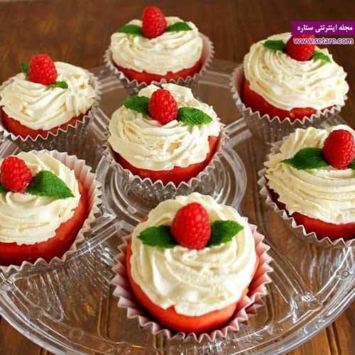 آموزش تهیه کاپ کیک هندوانه ای مخصوص شب یلدا