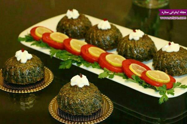 طرز تهیه کوکو سبزی مجلسی قالبی